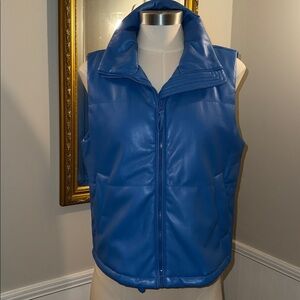 Melissa Nepton Clyde Sky Blue Faux Leather Vest. Small. Like new.